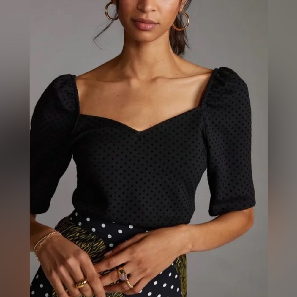 Anthropologie x Maeve, Swiss dot Sweetheart top
